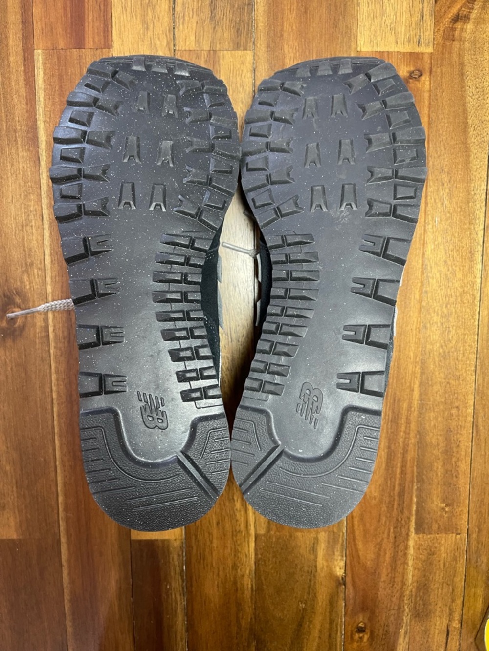 New Balance Classic 574 Black Suede & Light Gray Trim Sneakers - Picture 10 of 12